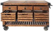 ACME Kaif Kitchen Cart, Distressed Chestnut YF