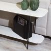 Manhattan Comfort Celine 70.86 Side Table Console with Steel Legs in Off White