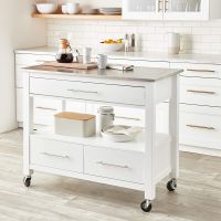 Ottawa Kitchen Cart; Stainless Steel & White YF