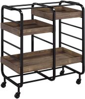 Vorrik Serving Cart; Black & Walnut YF