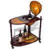 Globe Bar Wine Stand Eucalyptus Wood Freestanding