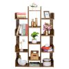 12-Shelf Bookcase, Modern Tree Bookshelf Book Rack Display Shelf Storage Organizer for CDs, Records, Books, Home Office Deco(Vintage)