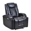 Oris Fur. Power Motion Recliner with USB Charge Port and Two Cup Holders -PU Leather Lounge chair for Living Room