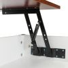 Lift Top Coffee Table Modern Furniture Hidden Compartment and Lift Tabletop Brown/White RT