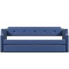 Upholstered Daybed with Trundle;  Wood Slat Support; Upholstered Frame Sofa Bed ;  Twin