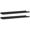 Picture Frame Ledge Shelves 2 pcs Black 23.6"x3.5"x1.2" MDF