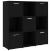 Book Cabinet Black 35.4"x11.8"x35.4" Chipboard