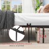 Metal bed frame platform mattress foundation with headboard and footboard, heavy duty and quick asse