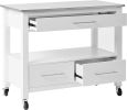 Ottawa Kitchen Cart; Stainless Steel & White YF