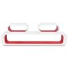 3 White-Red MDF Floating Wall Display Shelf Cubes Book/DVD Storage