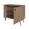 Manhattan Comfort Amber Accent Cabinet with Faux Leather Handles in Nature