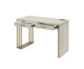 Vanity Desk with USB in Antique White & Gold Finish