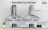 30 inch Range Hood 700CFM Wall Mount Stainless Steel Touch Control 3-speed Stove Vent