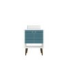 Manhattan Comfort Liberty 23.62 Bathroom Vanity with Sink and 2 Shelves in White and Aqua Blue