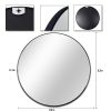 Round Mirror 32 Inch;  Black Round Wall Mirror Suitable for Bedroom;  Living Room;  Bathroom