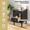 2PCS Nightstand W/2 Drawer Multipurpose