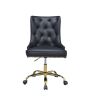 Purlie Office Chair in Black PU & Gold YJ