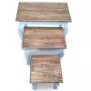 Nesting Table Set 3 Pieces Solid Reclaimed Wood