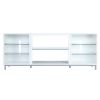 Manhattan Comfort Brighton 60" TV Stand with Glass Shelves and Media Wire Management in White