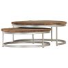 Coffee Table Set 2 Pieces Reclaimed Wood and Steel