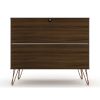 Manhattan Comfort Rockefeller Mid-Century- Modern Dresser with 3-Drawers in Brown