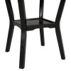 5-Piece Kitchen Dining Table Set Round Table with Bottom Shelf, 4 Upholstered Chairs for Dining Room(Espresso)