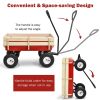 Outdoor Pulling Garden Cart Wagon with Wood Railing