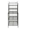 5 Tier Storage Metal Bakers Rack with Scrollwork Top; Gunmetal Gray