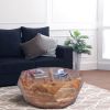 Diamond Shape Acacia Wood Coffee Table With Smooth Top, Natural Brown