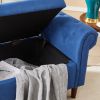 Navy Blue Multifunctional Storage Rectangular Sofa Stool