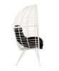 Galzed Patio Lounge Chair, Black Fabric & White Wicker