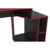 Wooden Rectangular Home Office Computer Gaming Desk; Black and Red; DunaWest