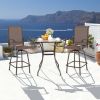 2 Pieces Patio 360 Rotation Swivel Bar Stool Set