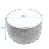 Round Storage Ottoman, 2 in 1 Function, Work as End table and Ottoman, Grey