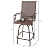 2 Pieces Patio 360 Rotation Swivel Bar Stool Set