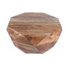 Diamond Shape Acacia Wood Coffee Table With Smooth Top; Natural Brown