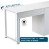 Free shipping Home Office 2-Person Desk, Large Double Workstation Desk, Writing Desk with Storage,White