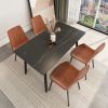 Rectangle Sintered Stone Dining Table with Metal Legs; Black Sintered Stone Top 47.25 X 27.56inch (Table ONLY)