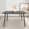 Rectangle Sintered Stone Dining Table with Metal Legs; Black Sintered Stone Top 47.25 X 27.56inch (Table ONLY)