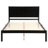 Platform Bed Frame with Headboard ; Wood Slat Support ; No Box Spring Needed ; Full; Espresso