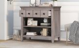 Vintage Storage Nightstand with 1 Drawer and 2 Open Shelves; Charging Design