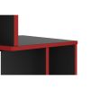 Wooden Rectangular Home Office Computer Gaming Desk; Black and Red; DunaWest