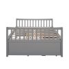 Full size Daybed with Twin size Trundle and Drawers; Full Size; Gray