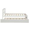 Twin size Platform Bed Wood Bed Frame with Trundle; White RT