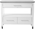 Ottawa Kitchen Cart; Stainless Steel & White YF