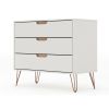 Manhattan Comfort Rockefeller Mid-Century- Modern Dresser with 3-Drawers in