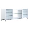 Manhattan Comfort Brighton 60" TV Stand with Glass Shelves and Media Wire Management in White