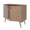 Manhattan Comfort Amber Accent Cabinet with Faux Leather Handles in Nature