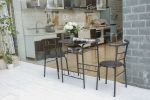 3 Pieces Kitchen Table Set; Couple Dining Round Table Set with Metal Frame and Shelf Storage; Home Breakfast Table; 3 Piece Kitchen Table Set RT