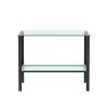 Console Table Double layer tempered glass rectangular porch table black leg double layer glass tea table